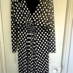INC International Concepts Black and White Polka Dot Dress